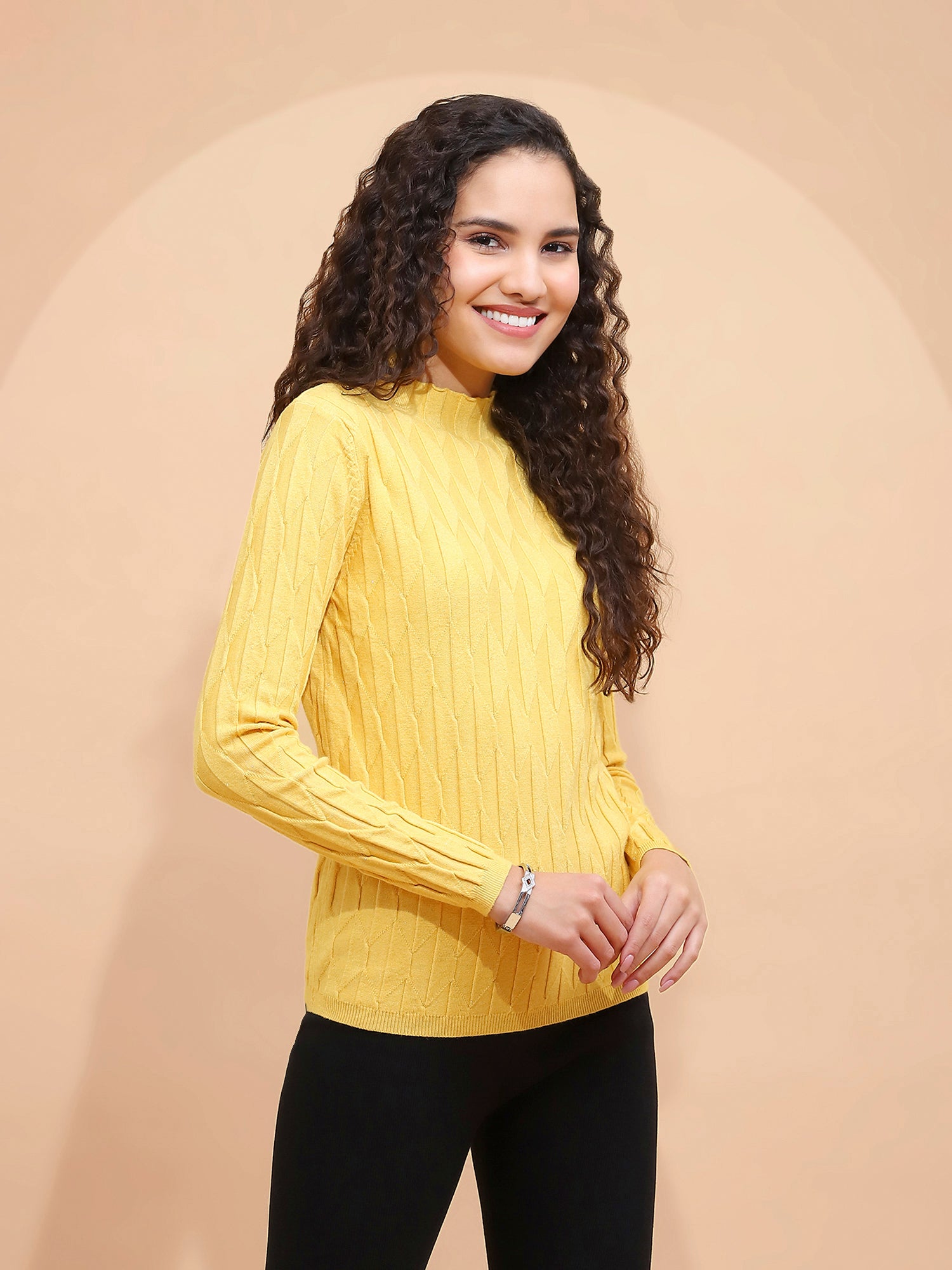 Mustard Slim Fit Skivvy Pullover - Global Republic