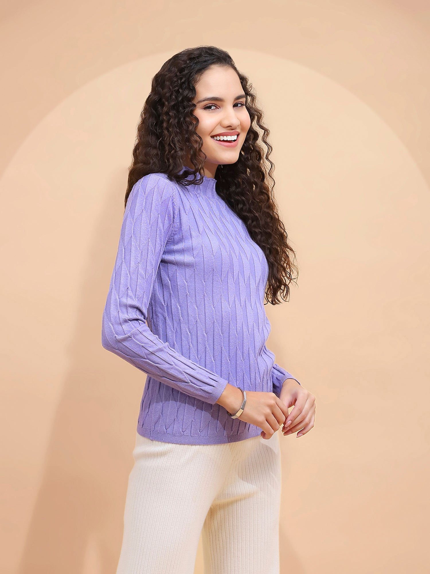 Lilac Slim Fit Skivvy Pullover - Global Republic