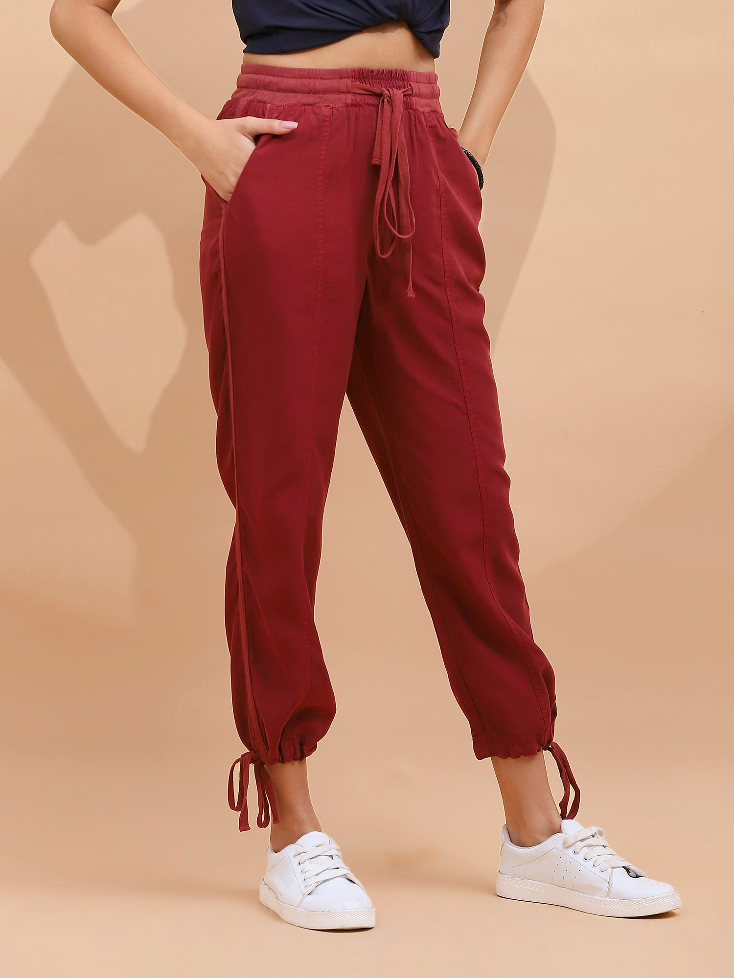 Wine Cotton Solid Lower - Global Republic