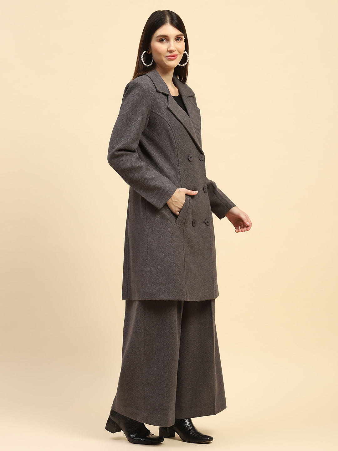 Grey Viscose Loose Winter Set - Global Republic