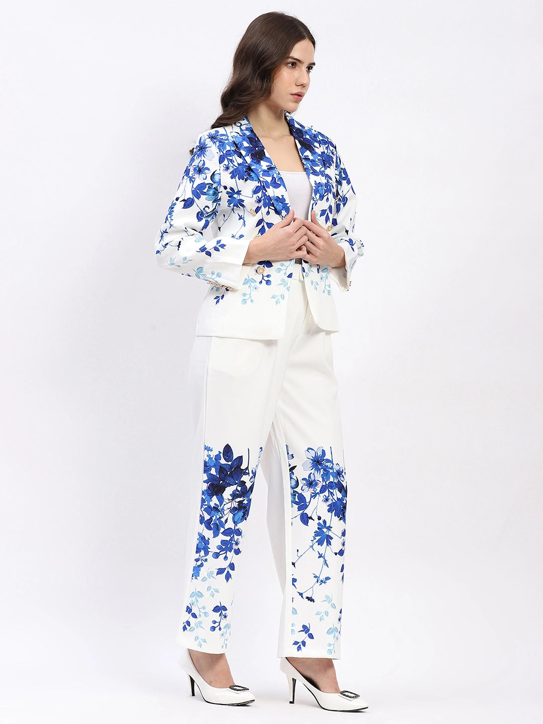 Floral Placement Print Coat - Global Republic