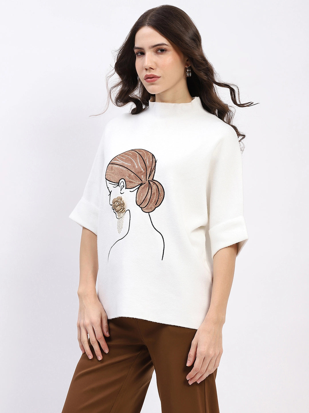 Embroidered Kimono-Sleeve Pullover - Global Republic