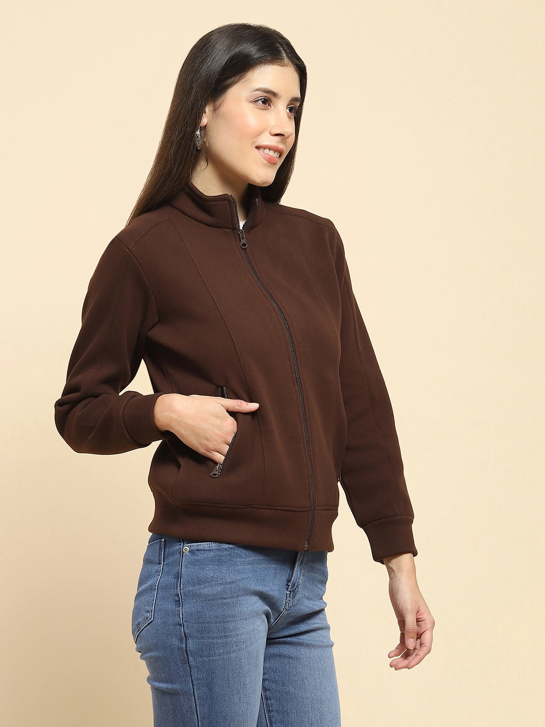 Coffee  Solid Sweatshirt - Global Republic