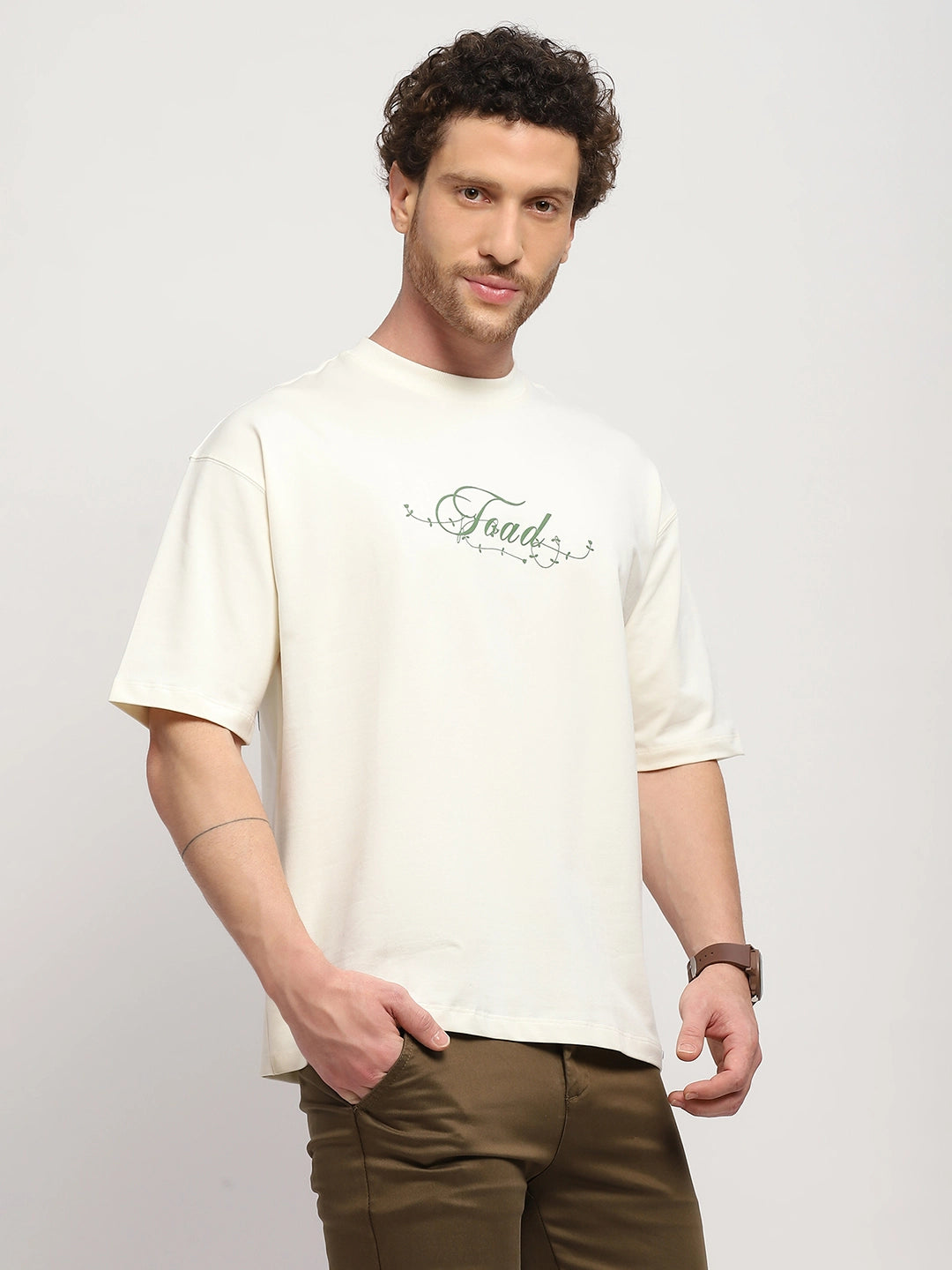 Playful Frog Print Oversized T-Shirt