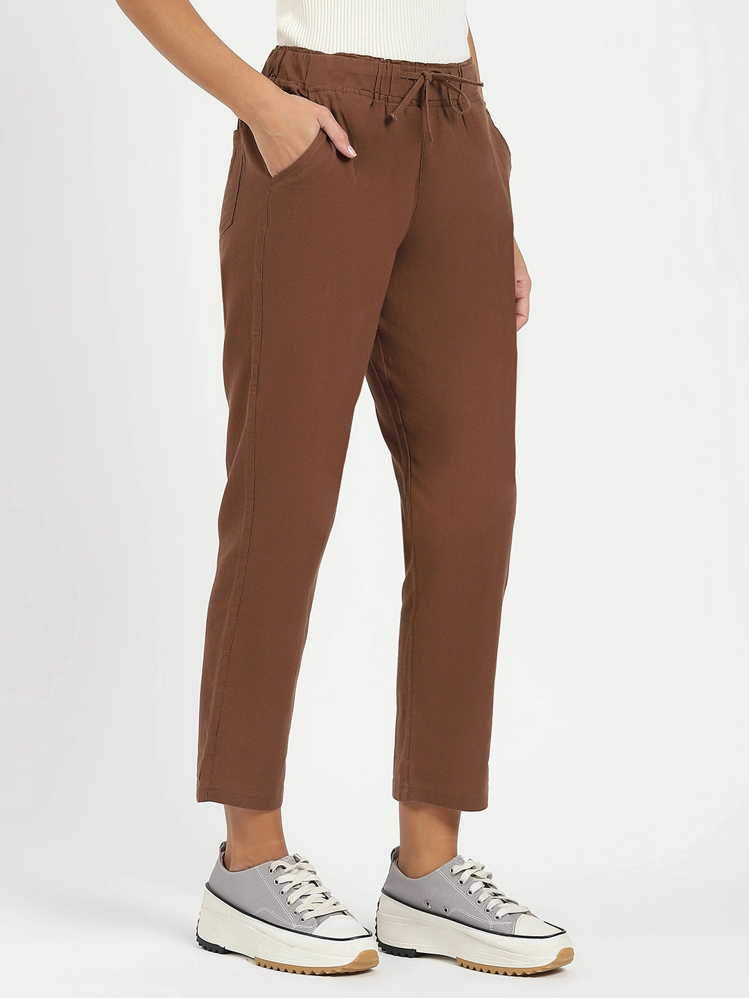 Mocha Cotton Regular Fit Lower - Global Republic