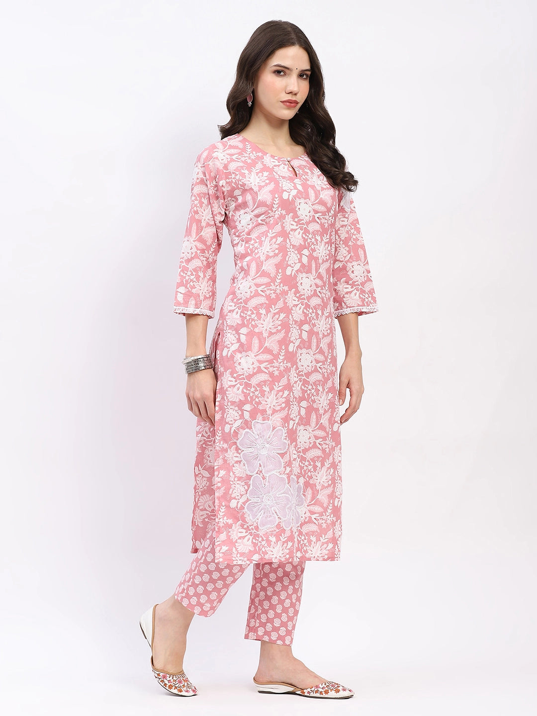 Floral Cotton Kurta Set - Global Republic