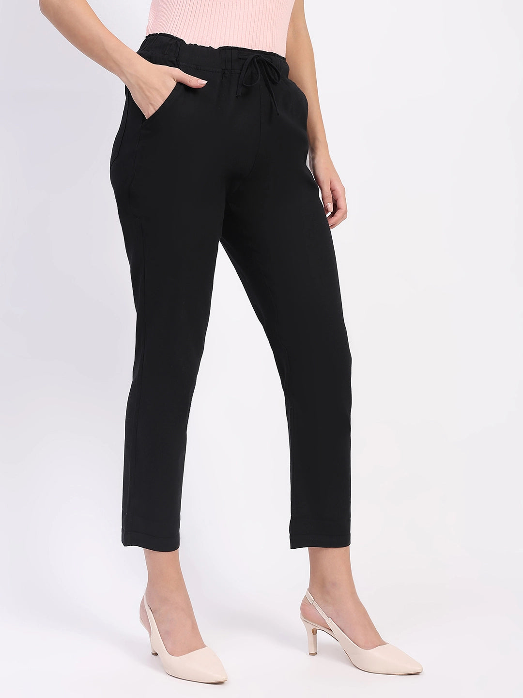 Regular Fit Black Lower With Pockets - Global Republic