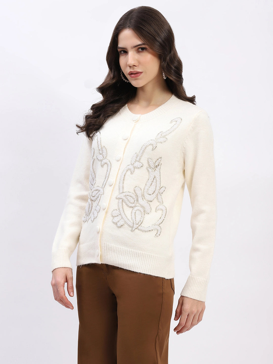 Embellished Wool-Blend Cardigan - Global Republic