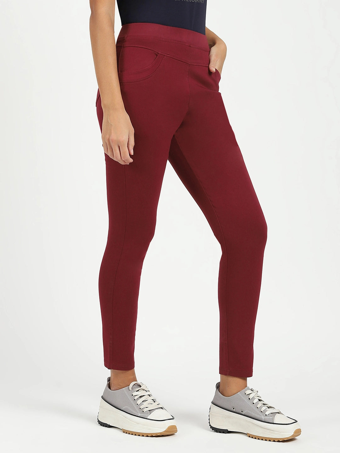 Maroon Ultra Stretchable Jegging - Global Republic