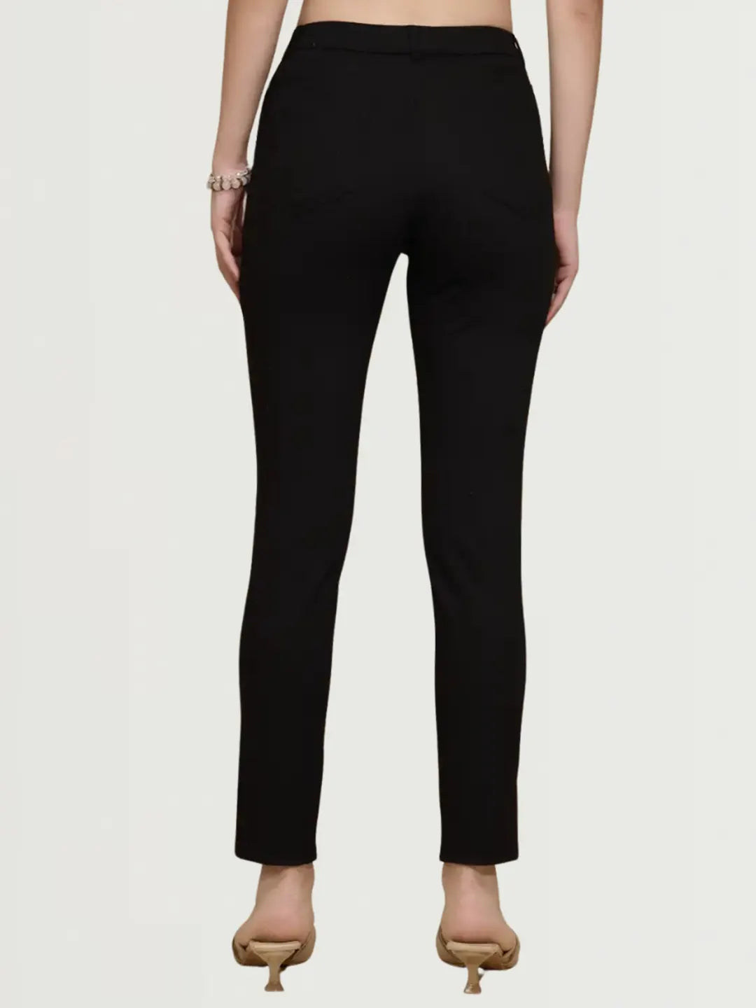 Black Cotton Blend Slim Fit Jegging - Global Republic