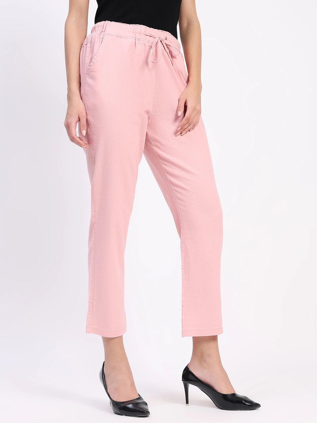 Pink Cotton Ankle Length Lower - Global Republic