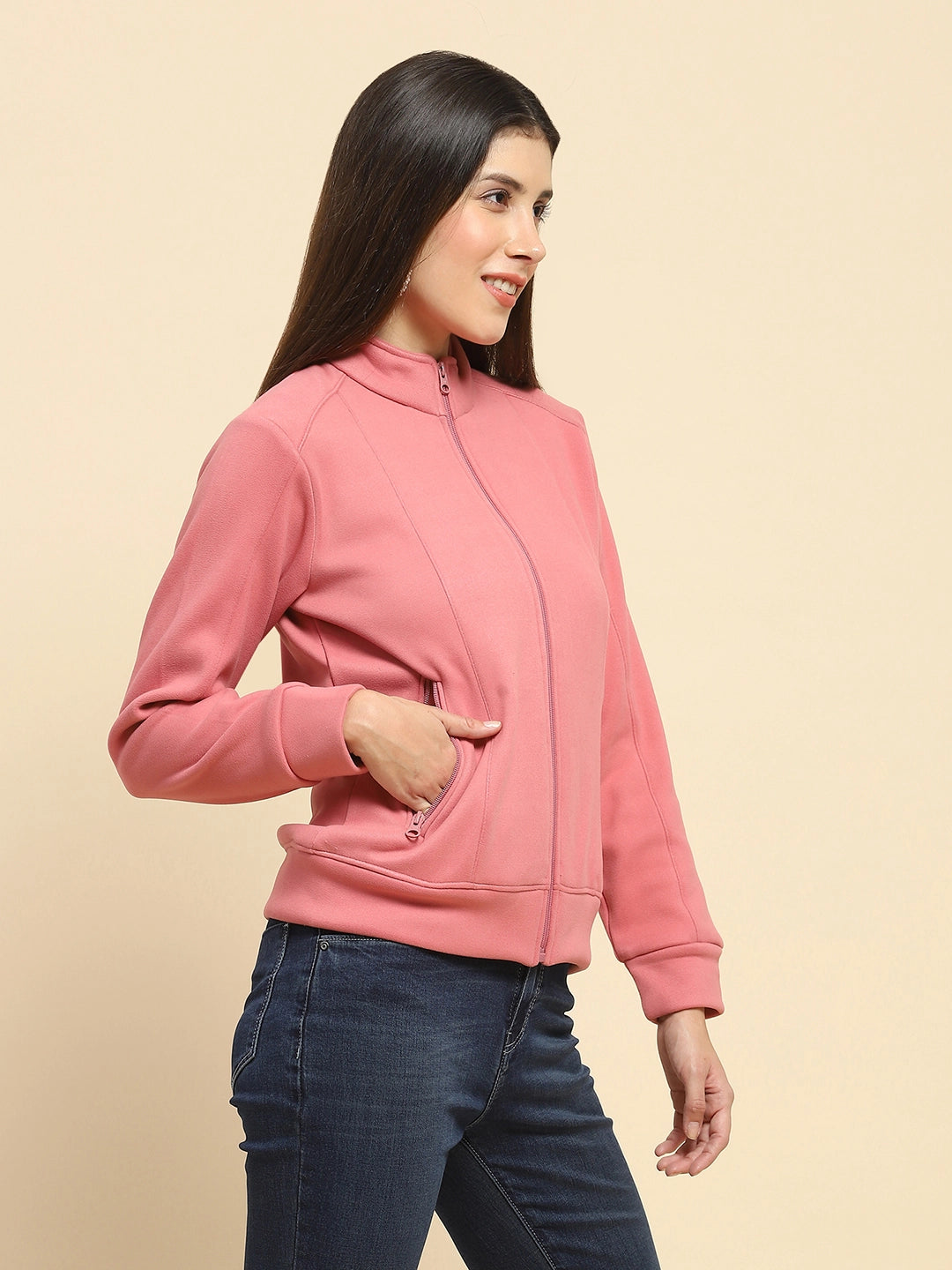 Pink Solid Sweatshirt - Global Republic