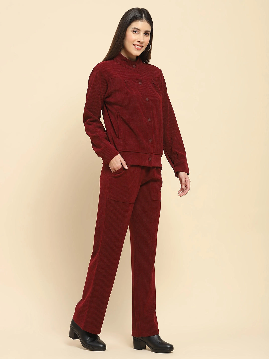 Burgundy Co-Ord Set - Global Republic
