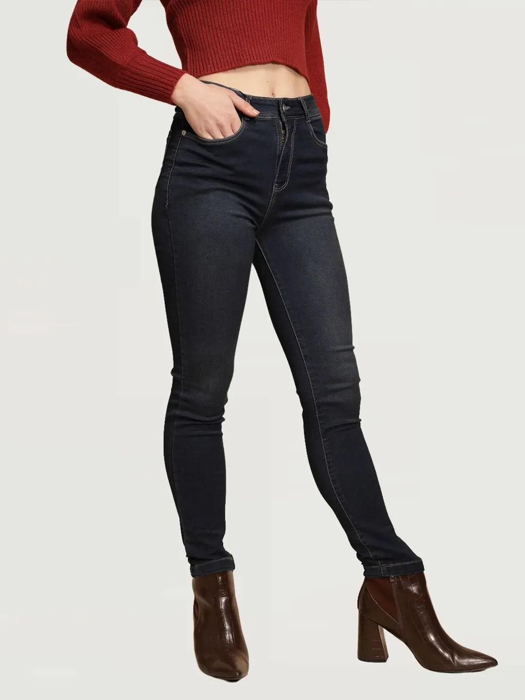 Blue Slim fit High Rise Jeans - Global Republic