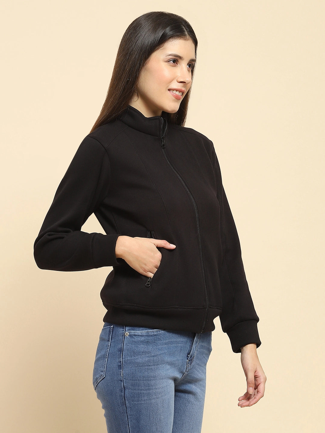 Black Solid Sweatshirt - Global Republic