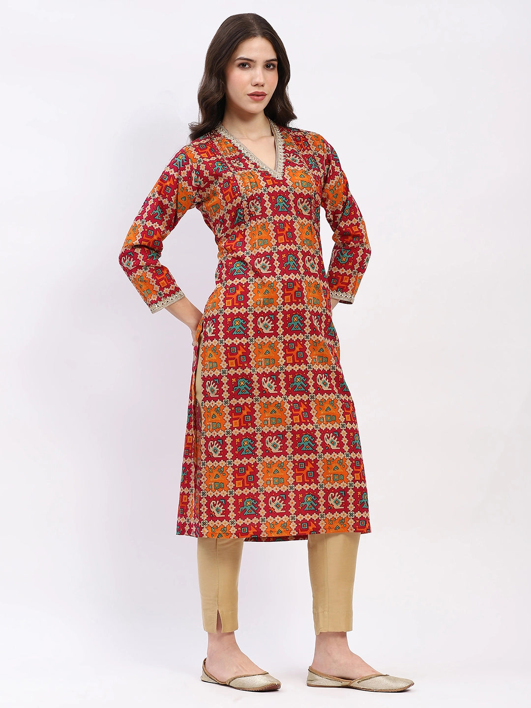 Printed Cotton Kurta - Global Republic