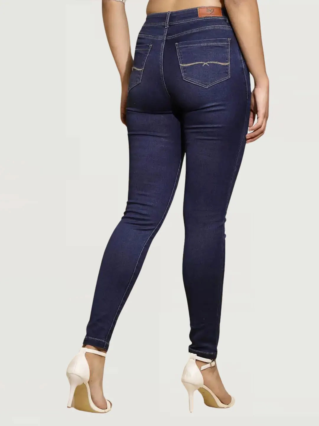 Blue High Rise Slim Fit Jeans - Global Republic