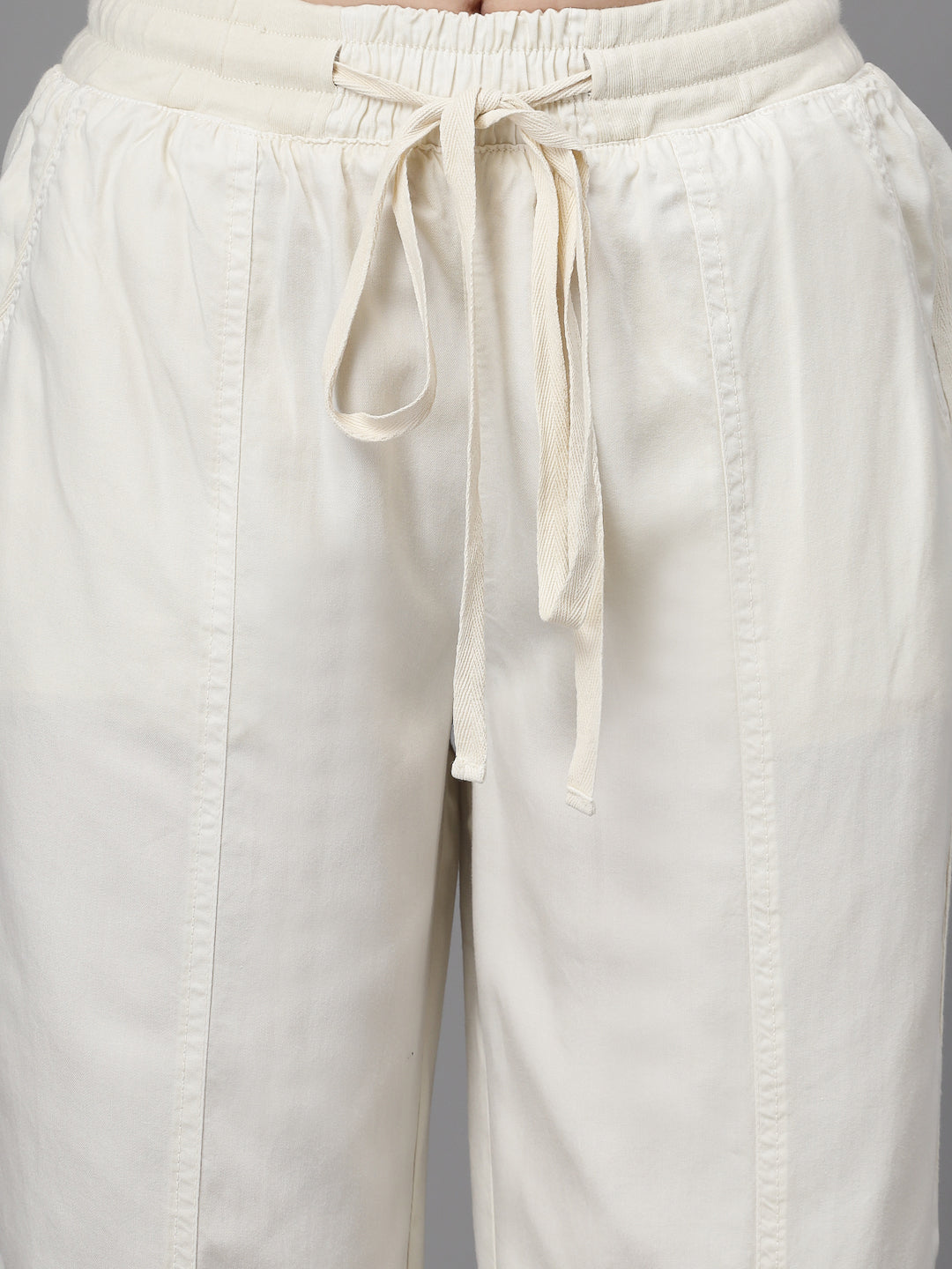 Cream Cotton Solid Lower - Global Republic