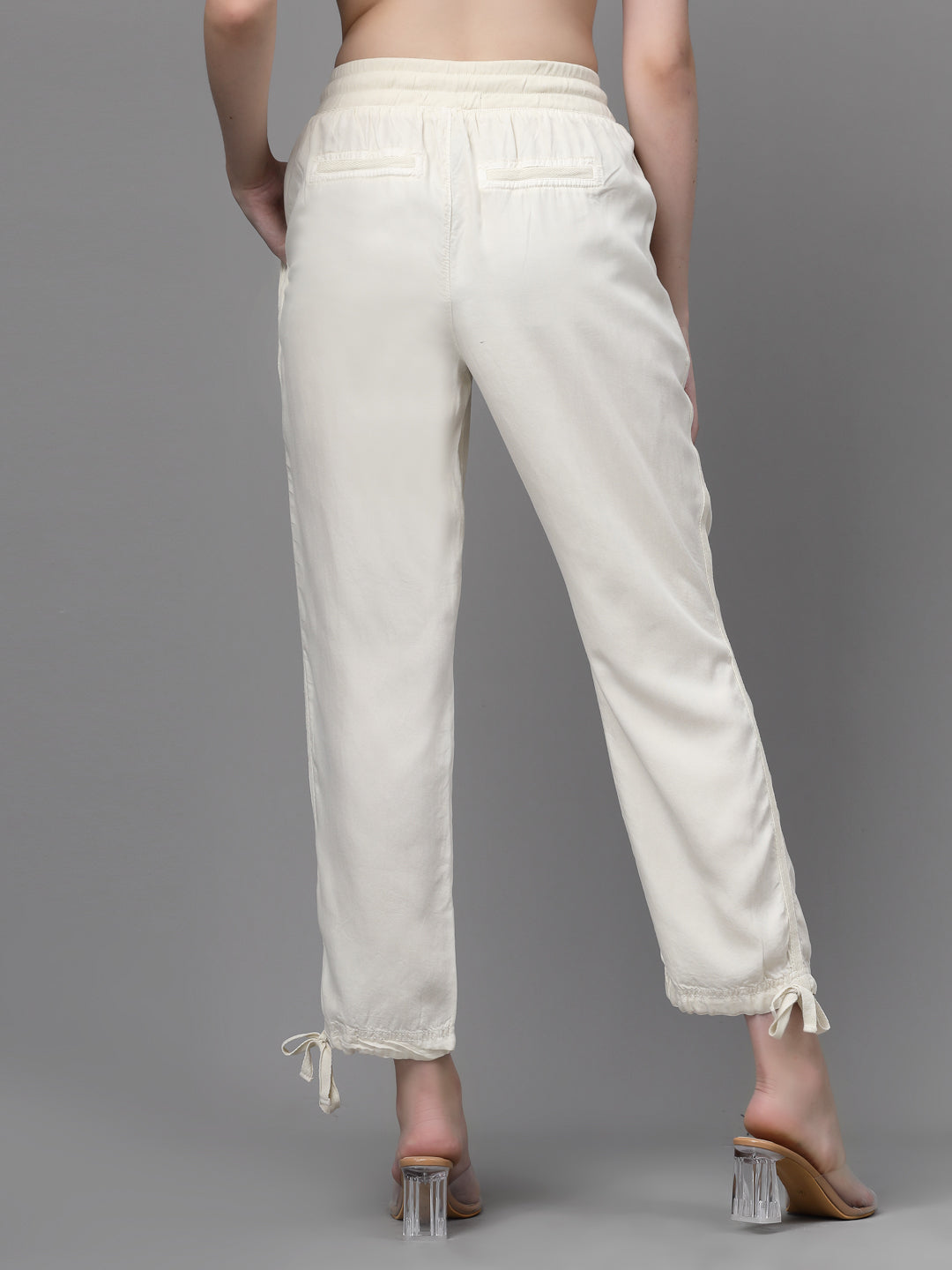 Cream Cotton Solid Lower - Global Republic