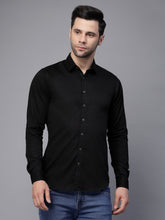 Mens Black Collar Neck Solid Shirt