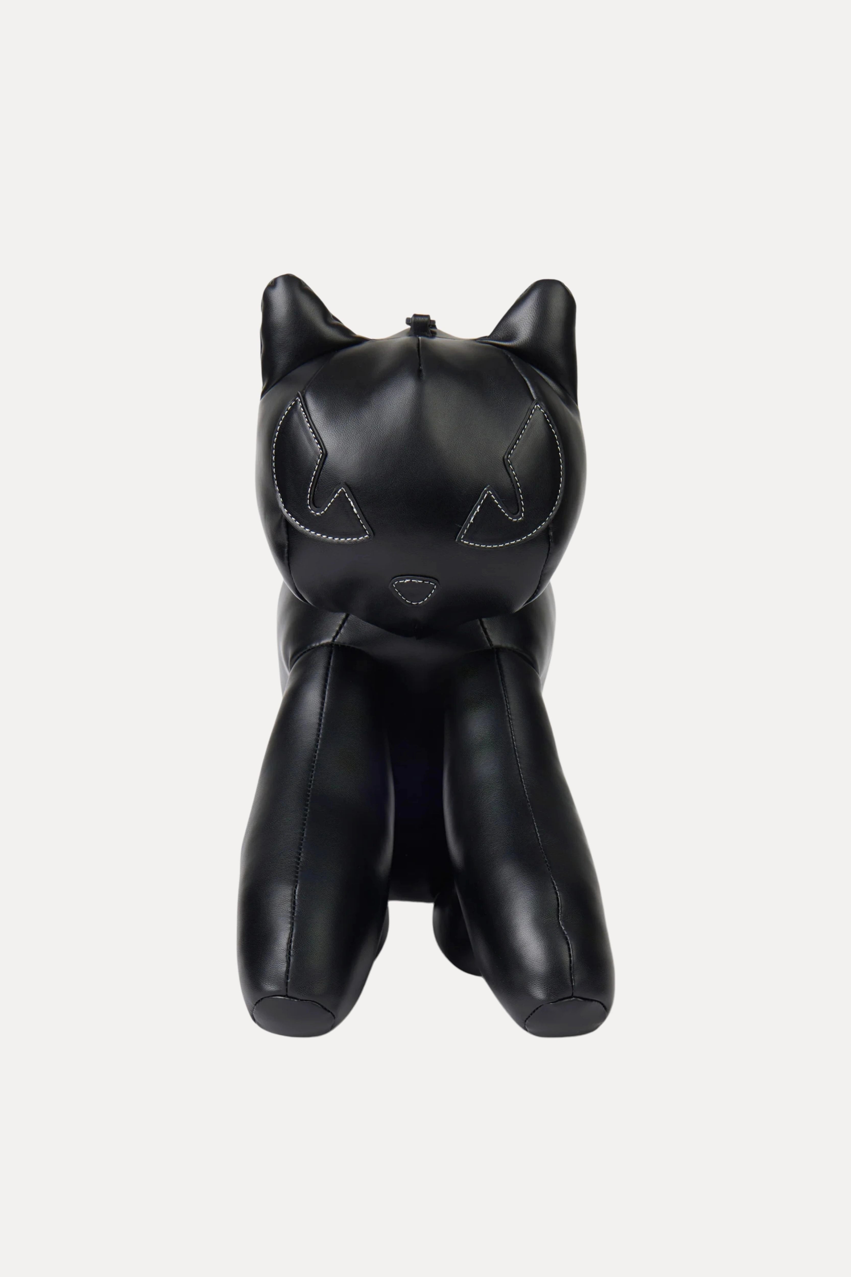 Black Sculpted Cat Crossbody Bag
