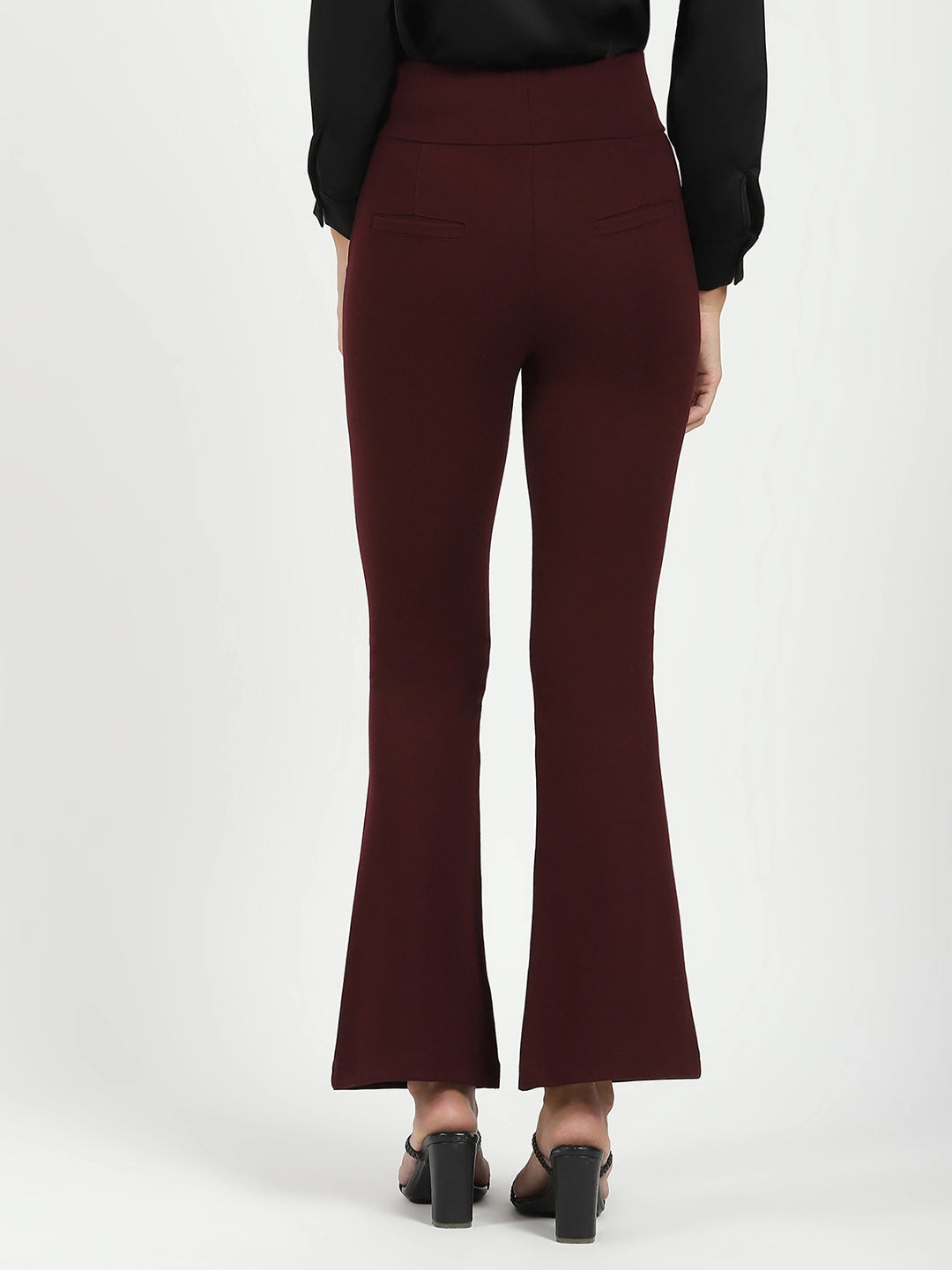 Burgundy Stretchable Bootcut Trouser - Global Republic
