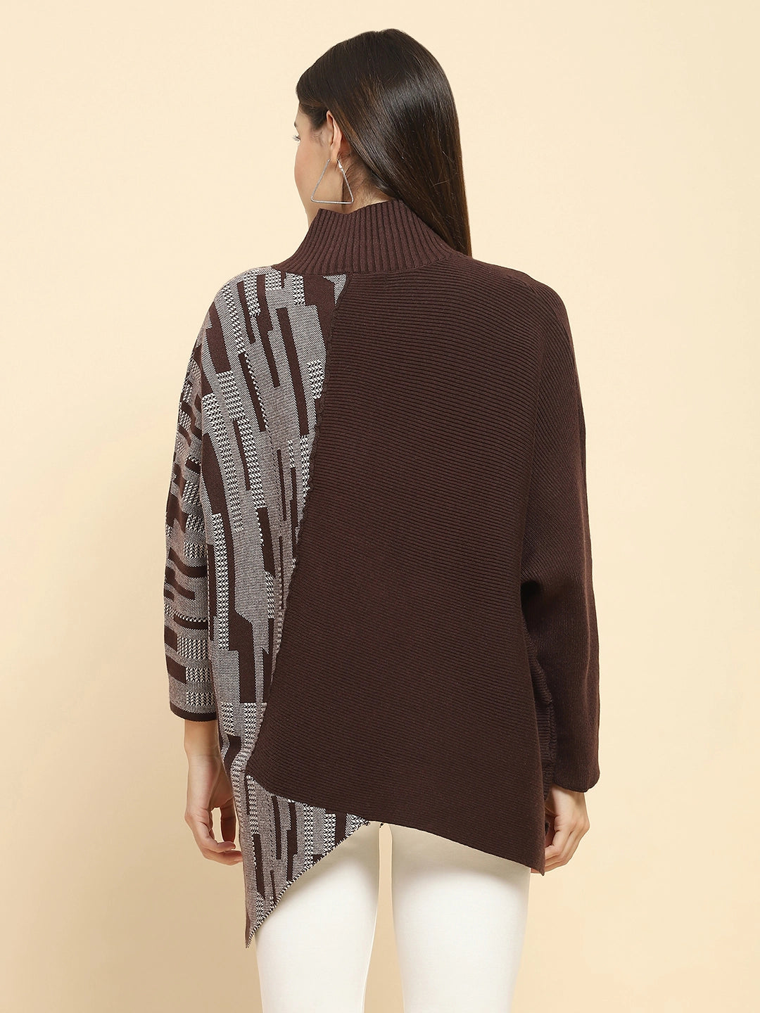 Brown Wool Blend Loose Fit Pullover - Global Republic