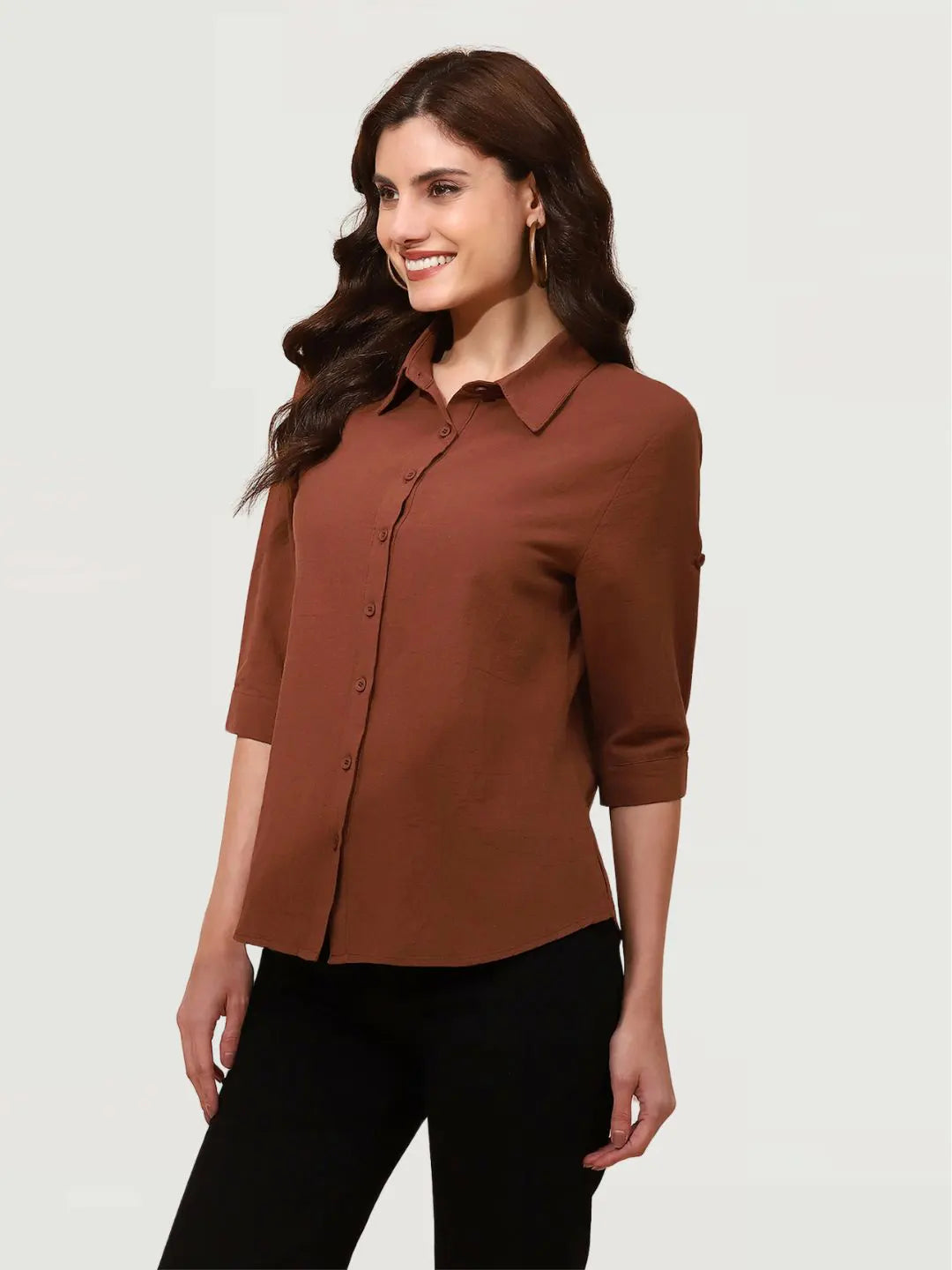 Mocha Cotton Formal Shirt - Global Republic