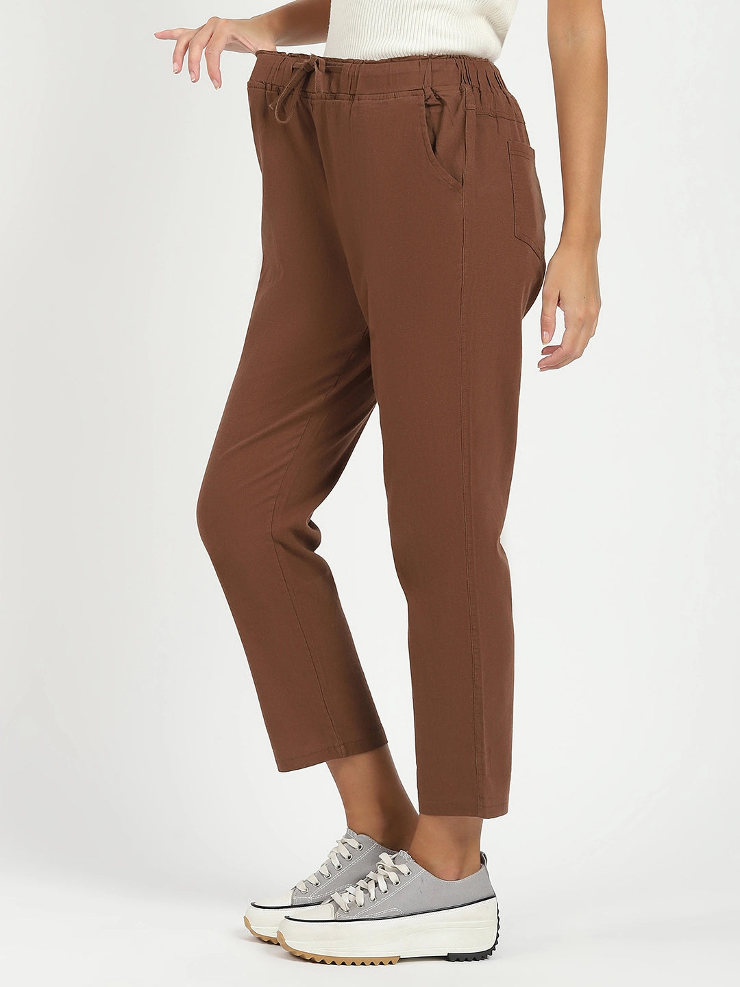 Mocha Cotton Regular Fit Lower - Global Republic