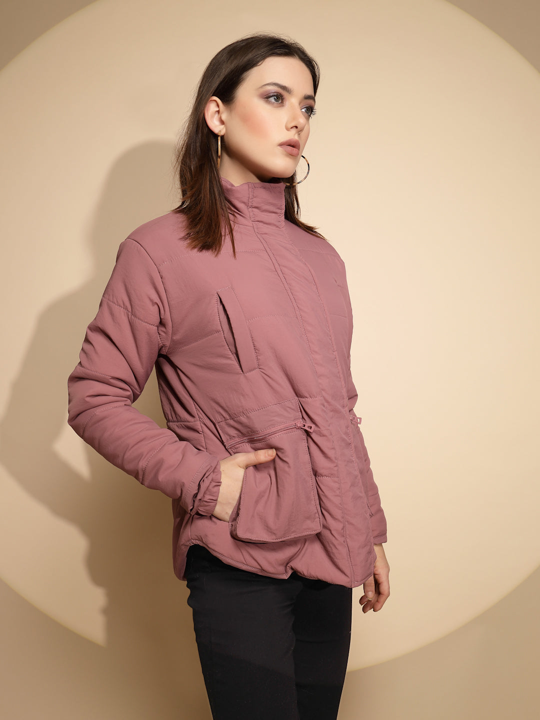 Plum Solid Regular Fit Jacket - Global Republic