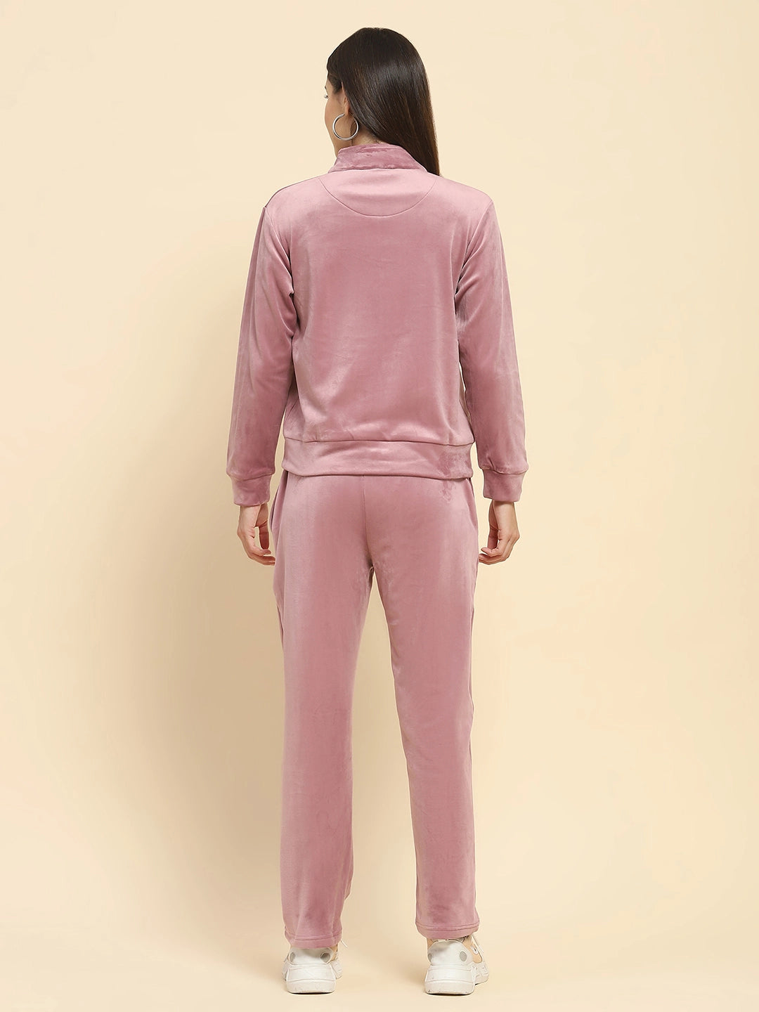 Mauve Velvet Relaxed Winter Nightsuit - Global Republic
