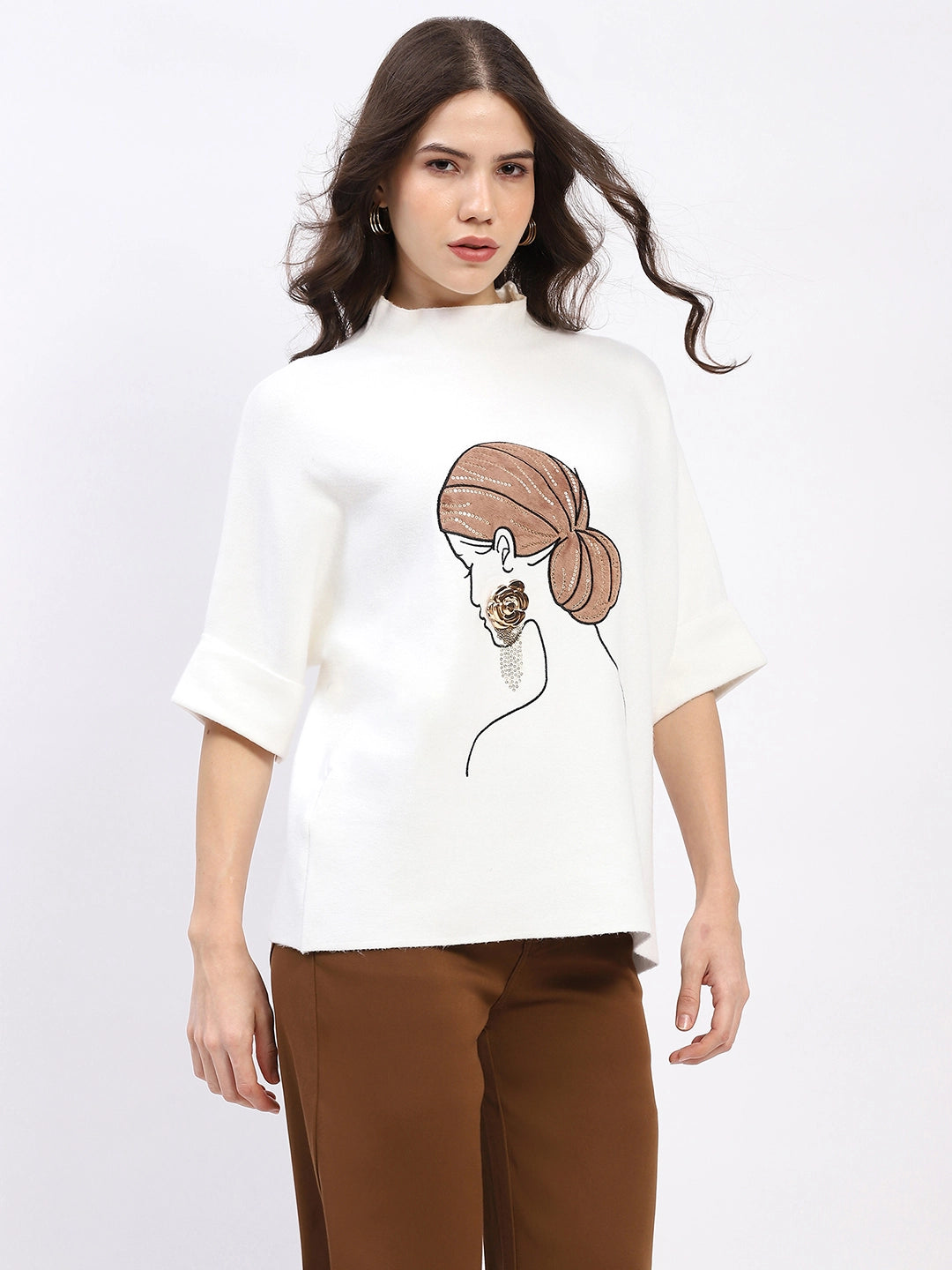 Embroidered Kimono-Sleeve Pullover - Global Republic