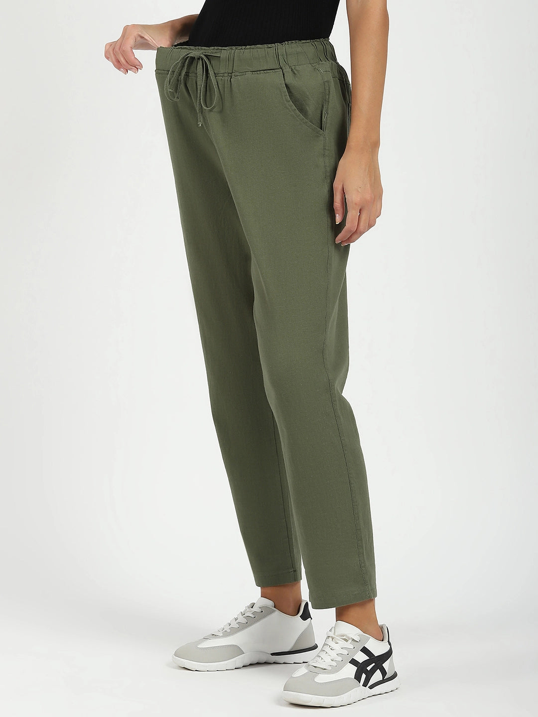 Olive Regular Fit Cotton Lower - Global Republic