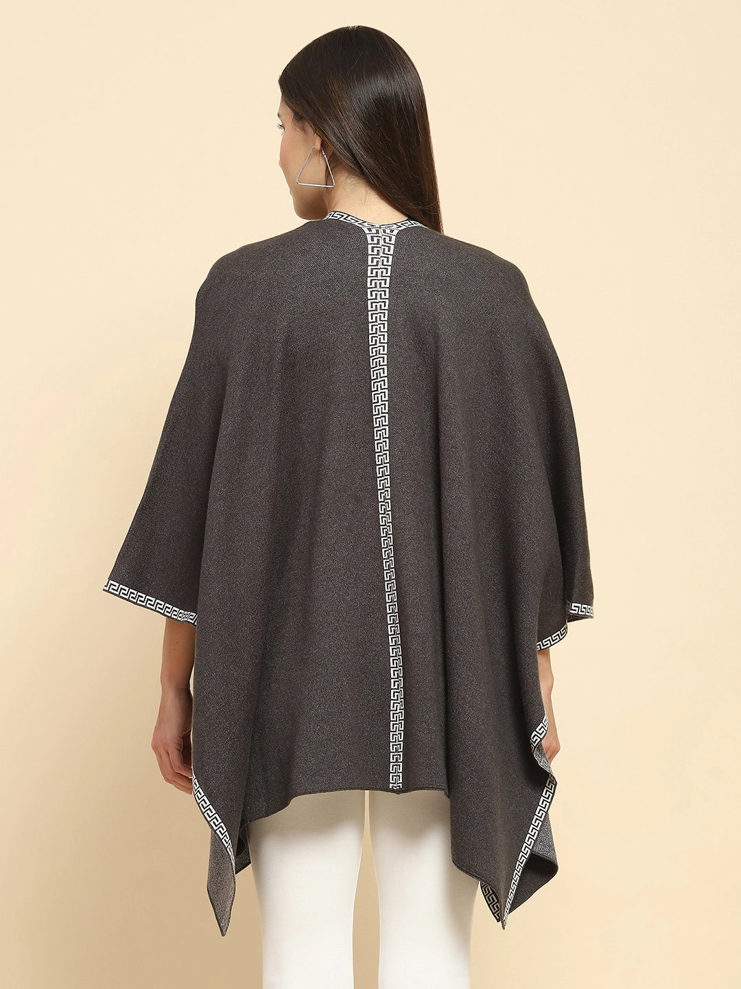 Charcoal Wool Blend Winter Shrug - Global Republic