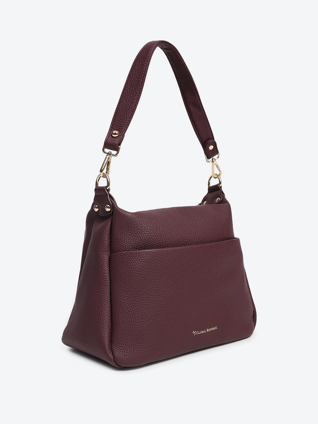 Burgundy PU Shoulder Bag - Global Republic