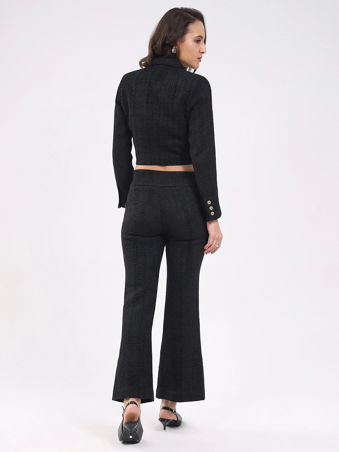 Black Wool Blend Co-ord Set - Global Republic