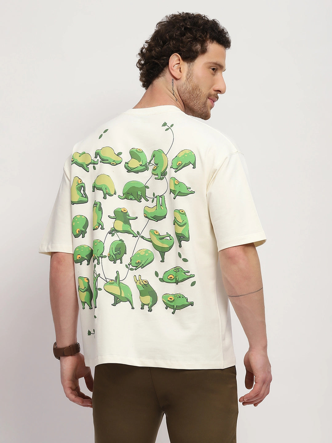 Playful Frog Print Oversized T-Shirt