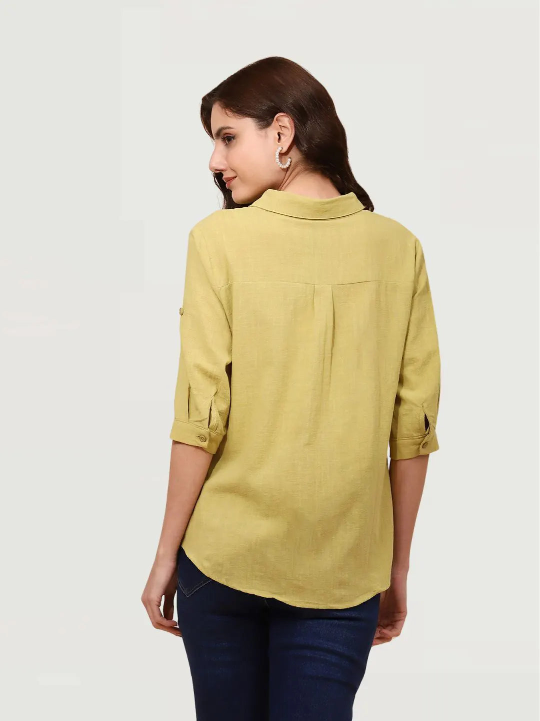 Light Olive Cotton Formal Shirt - Global Republic