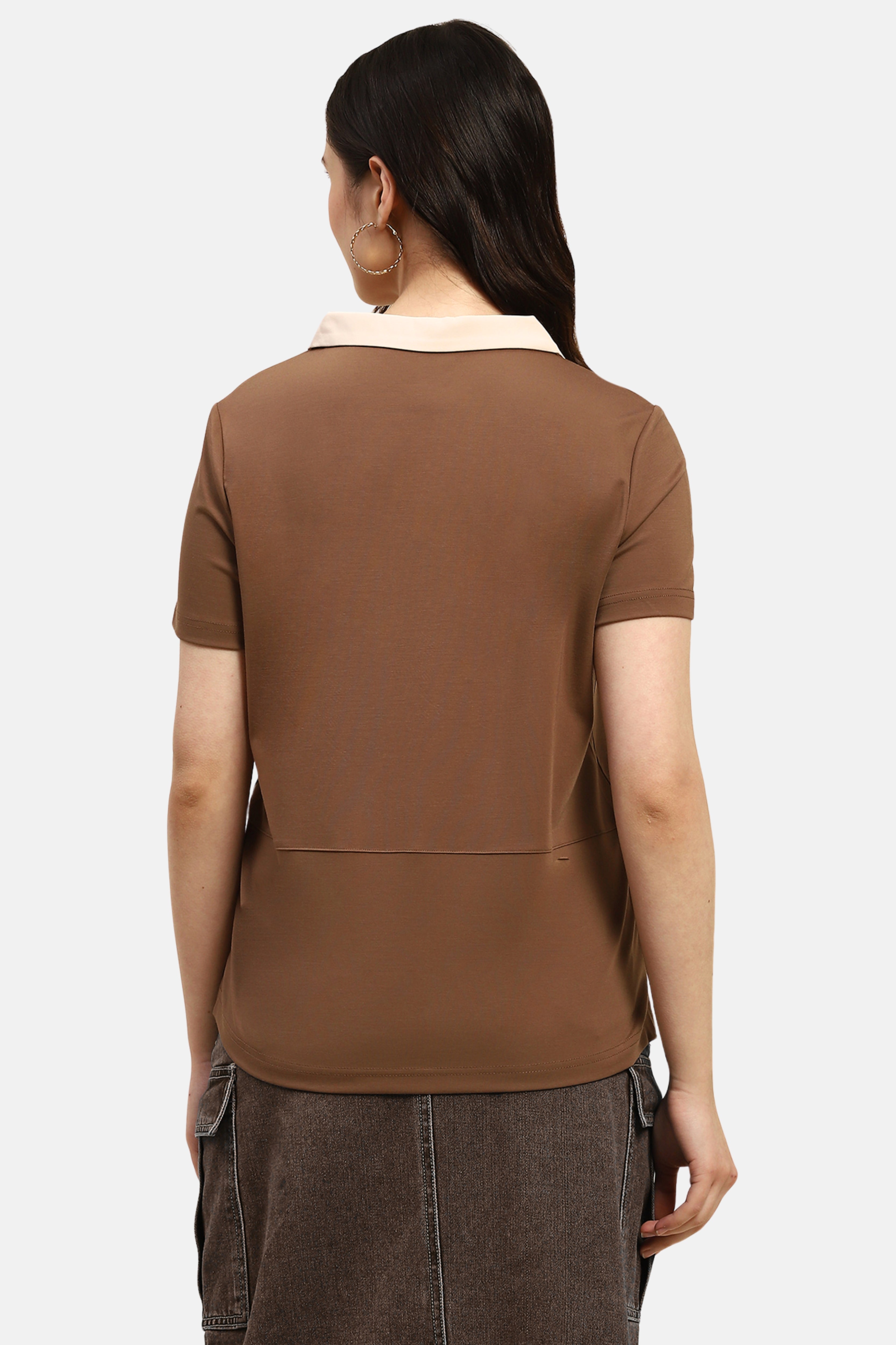 Brown Motivational Quote Viscose Top
