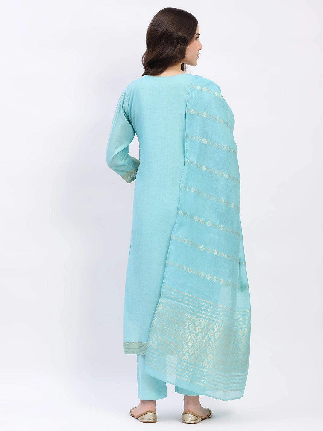 Ethnic Motif Chanderi Kurta Set - Global Republic