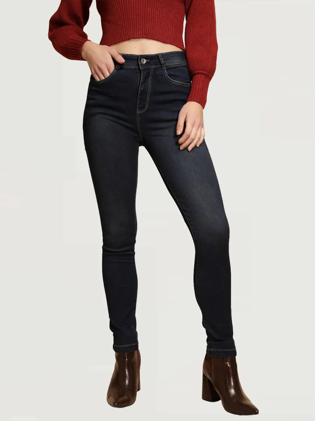 Blue Slim fit High Rise Jeans - Global Republic