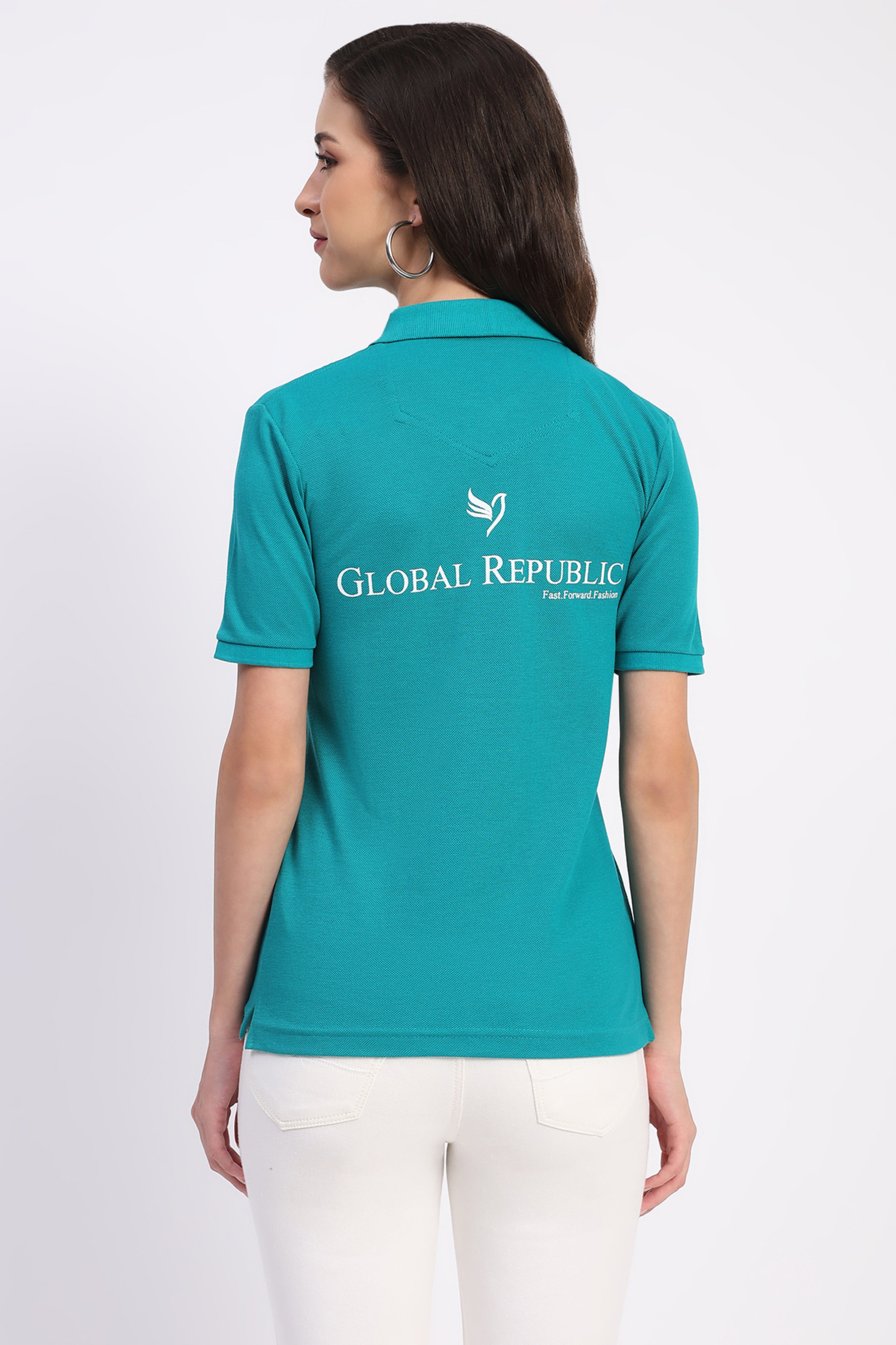 Teal GR Branded Polo T-Shirt