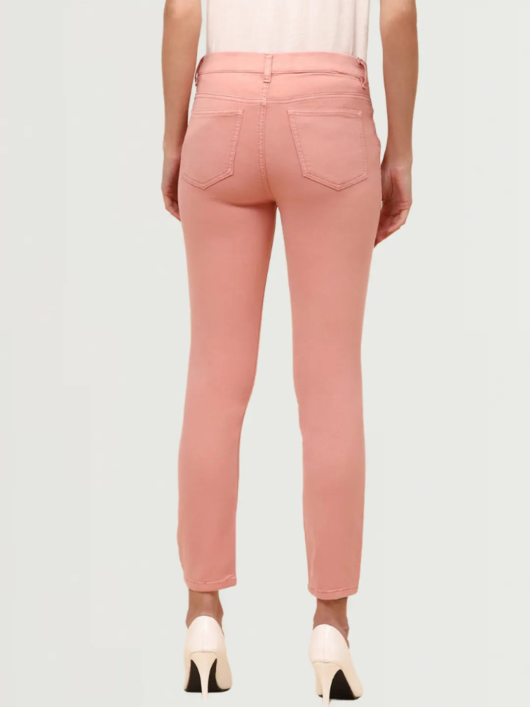 Pink Cotton Blend Slim Fit Jegging - Global Republic