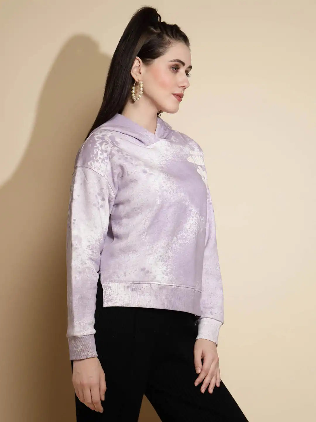 Lilac Acrylic Hooded Sweatshirt - Global Republic