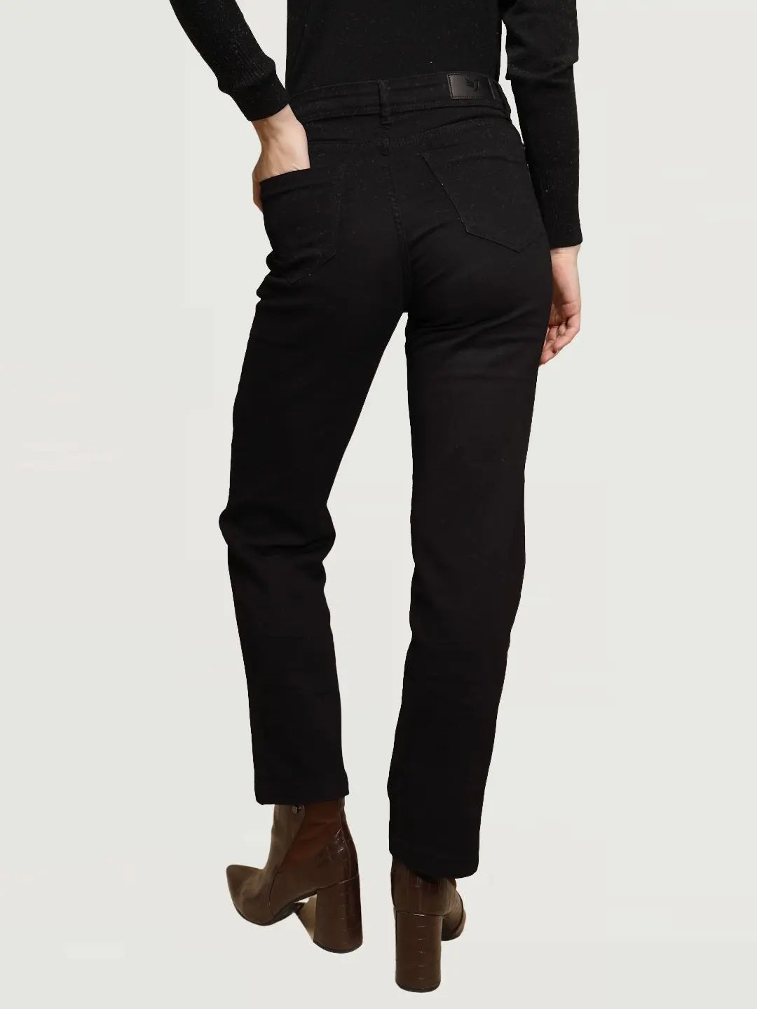 Black High Rise Straight fit Jeans - Global Republic
