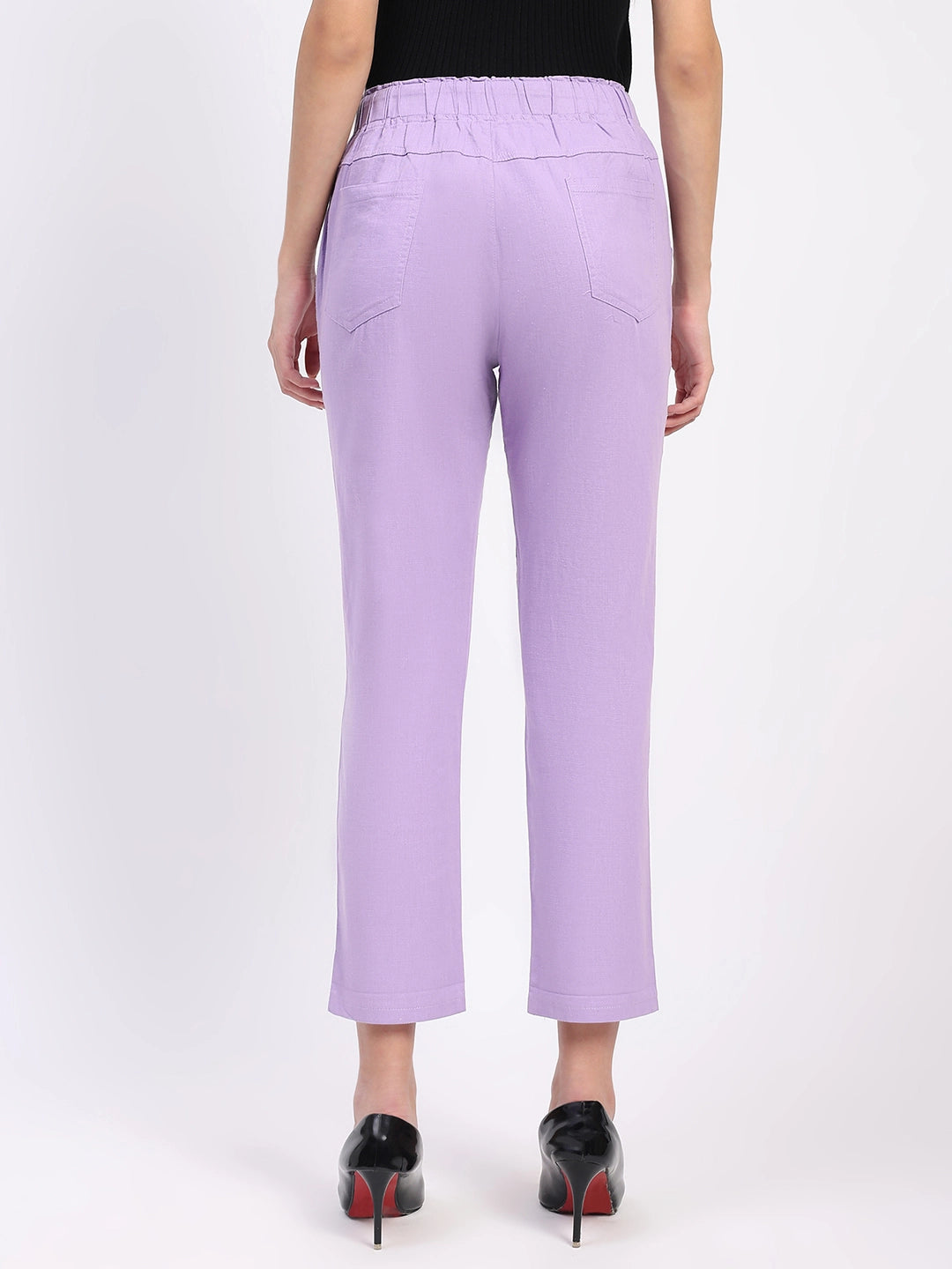 Lilac Cotton Ankle Length Lower - Global Republic