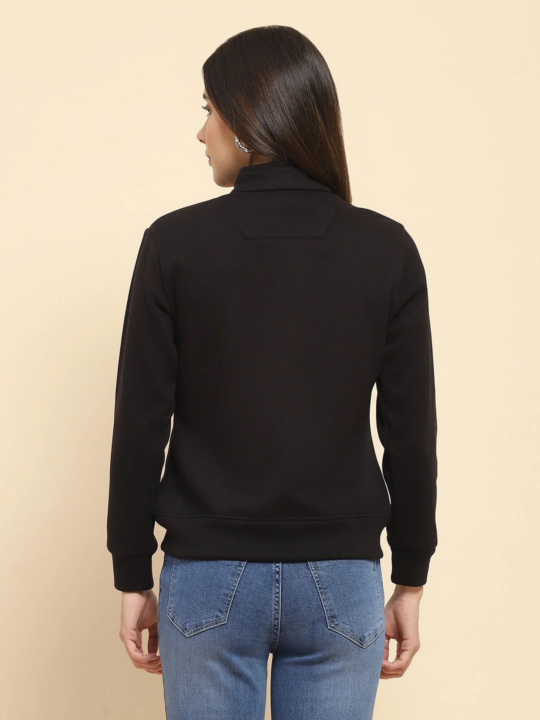 Black Solid Sweatshirt - Global Republic