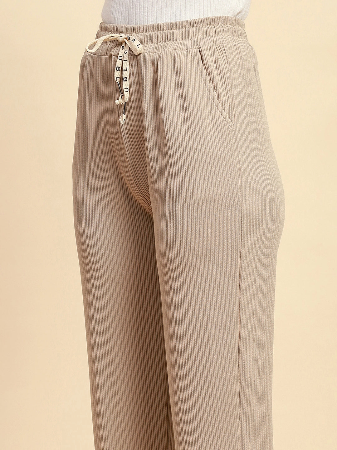 Beige  Solid Lower - Global Republic