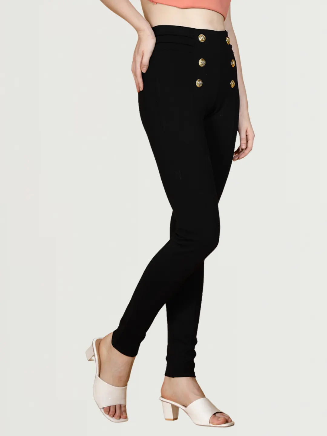 Black Solid Jegging - Global Republic