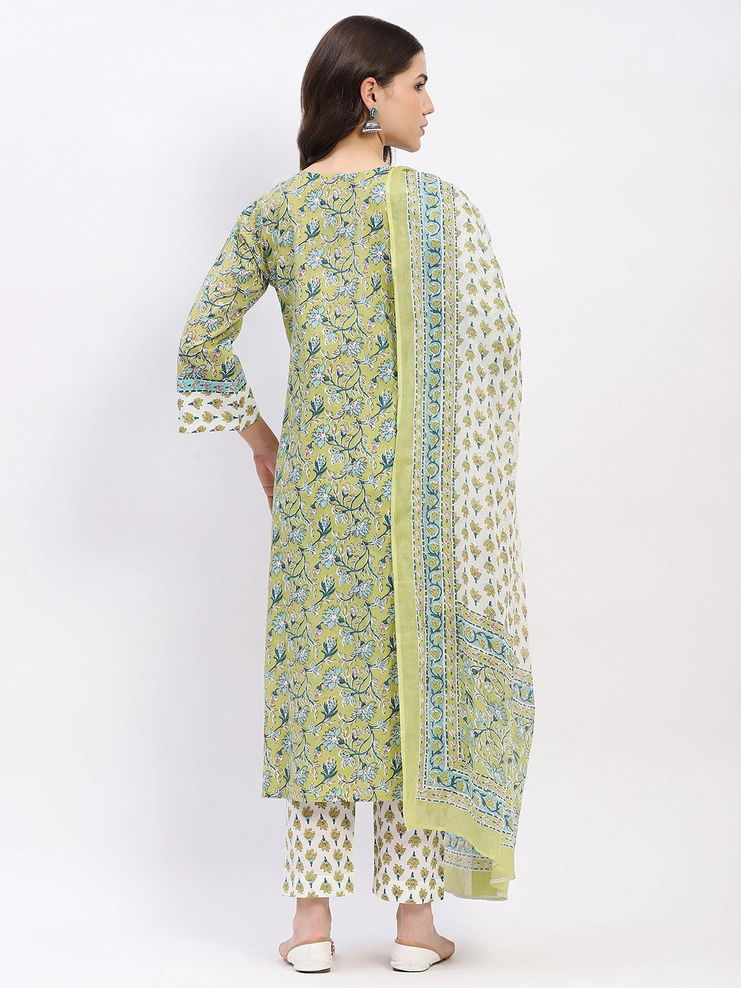 Floral Printed Cotton Kurta Set - Global Republic